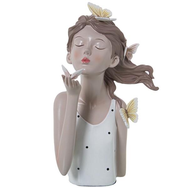 Figurine Décorative Alexandra House Living Blanc Plastique Papillons 18 x 20 x 32 cm