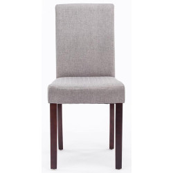Chaise de salle à manger Ina en tissu cappuccino | gris clair