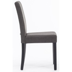 Chaise de salle à manger Ina en tissu noir | gris foncé