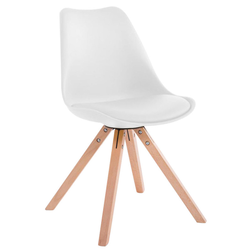 Chaise visiteur Toulouse Natura Square blanche
