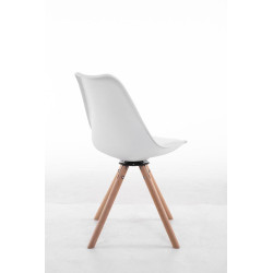 Chaise visiteur Troyes Rotative Natura Ronde blanche