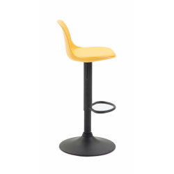 Tabouret de bar Kiel simili cuir noir jaune