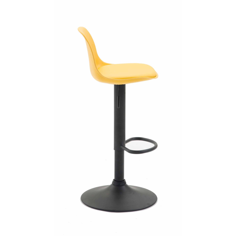 Tabouret de bar Kiel simili cuir noir jaune