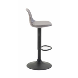Tabouret de bar Kiel simili cuir noir gris