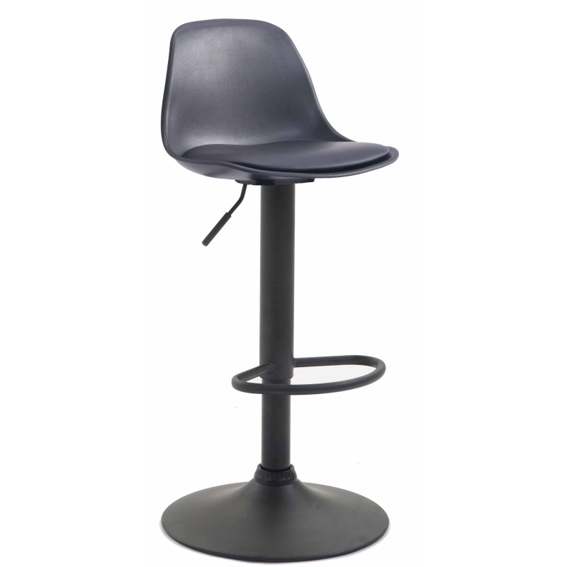 Tabouret de bar Kiel simili cuir noir noir