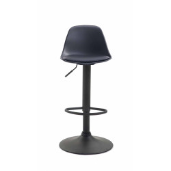 Tabouret de bar Kiel simili cuir noir noir