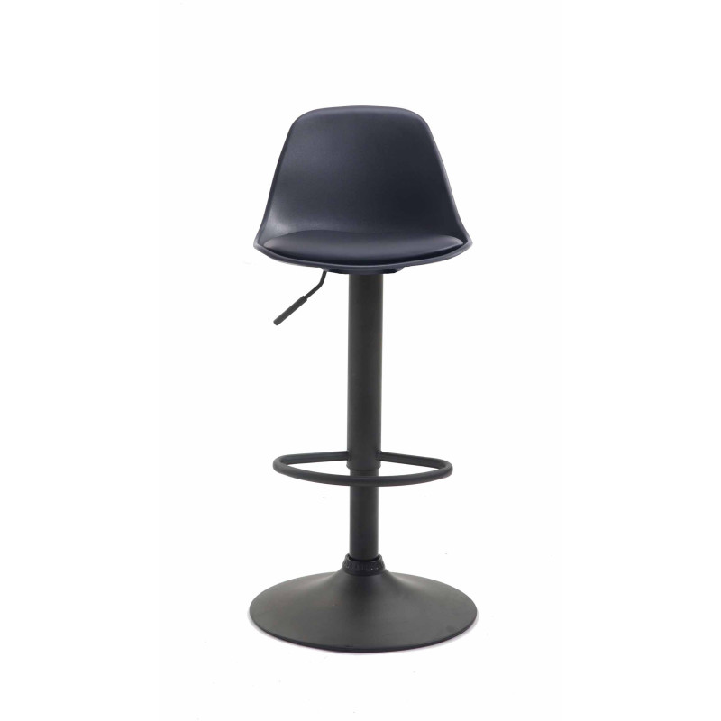 Tabouret de bar Kiel simili cuir noir noir