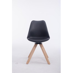 Chaise visiteur Troyes Pivotante Natura Carrée noire