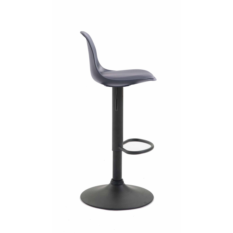 Tabouret de bar Kiel simili cuir noir noir
