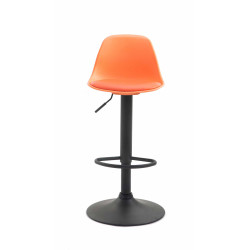 Tabouret de bar Kiel simili cuir noir orange