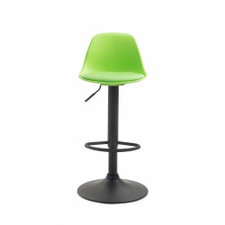 Tabouret de bar Kiel simili cuir noir vert