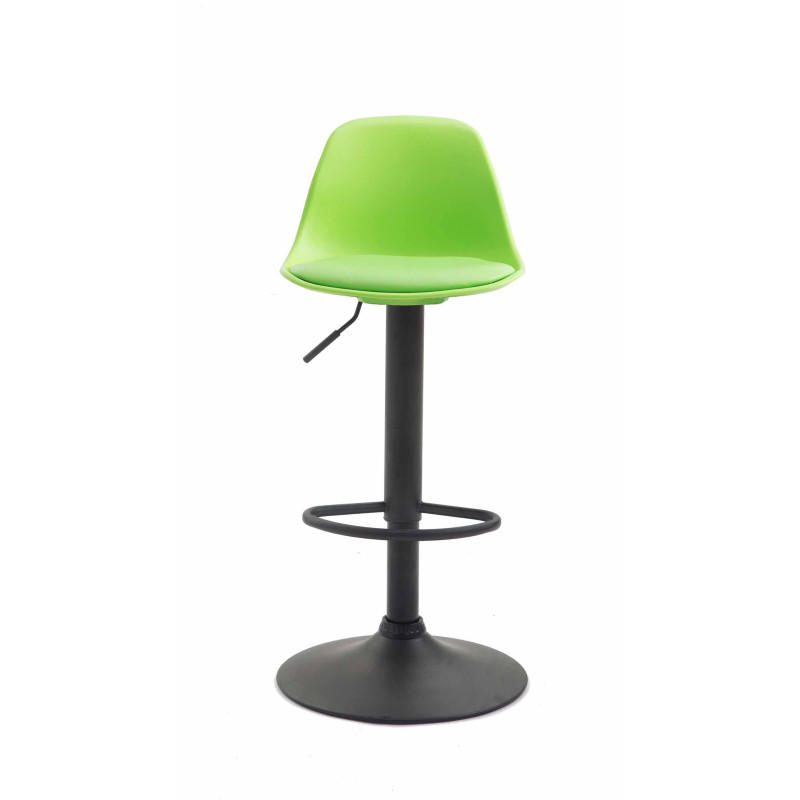 Tabouret de bar Kiel simili cuir noir vert