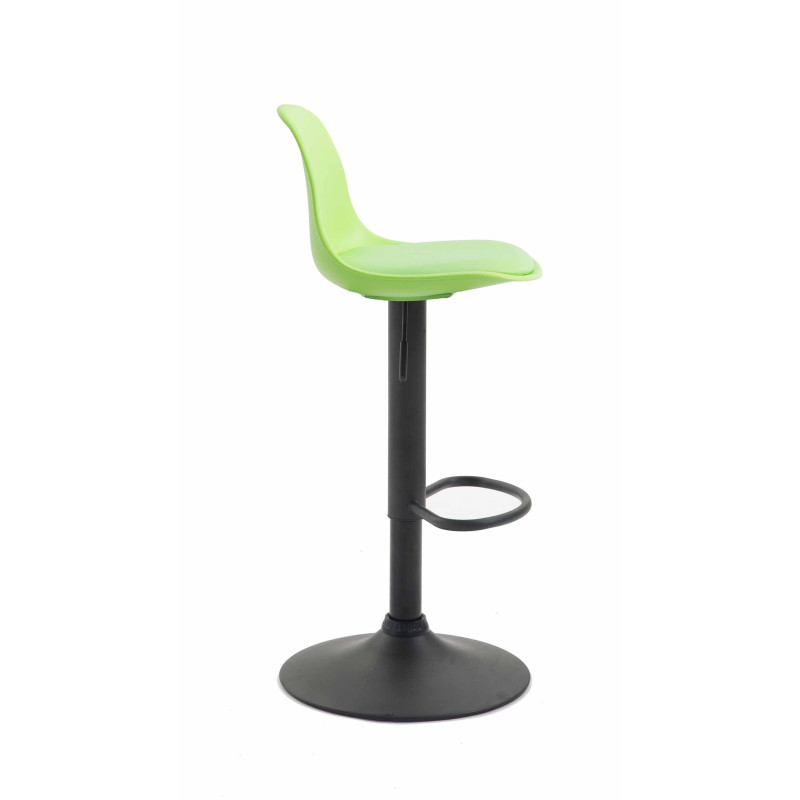 Tabouret de bar Kiel simili cuir noir vert