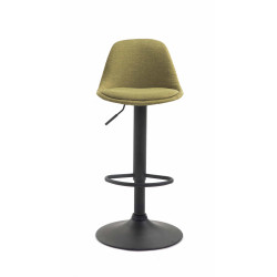 Tabouret de bar Kiel tissu noir vert