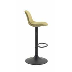 Tabouret de bar Kiel tissu noir vert