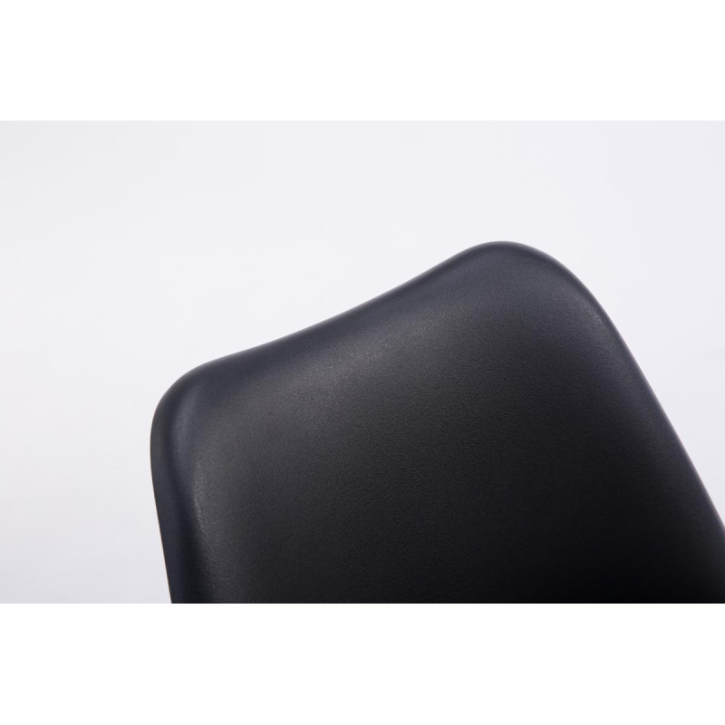 Chaise visiteur Troyes pivotante noyer carrée noire