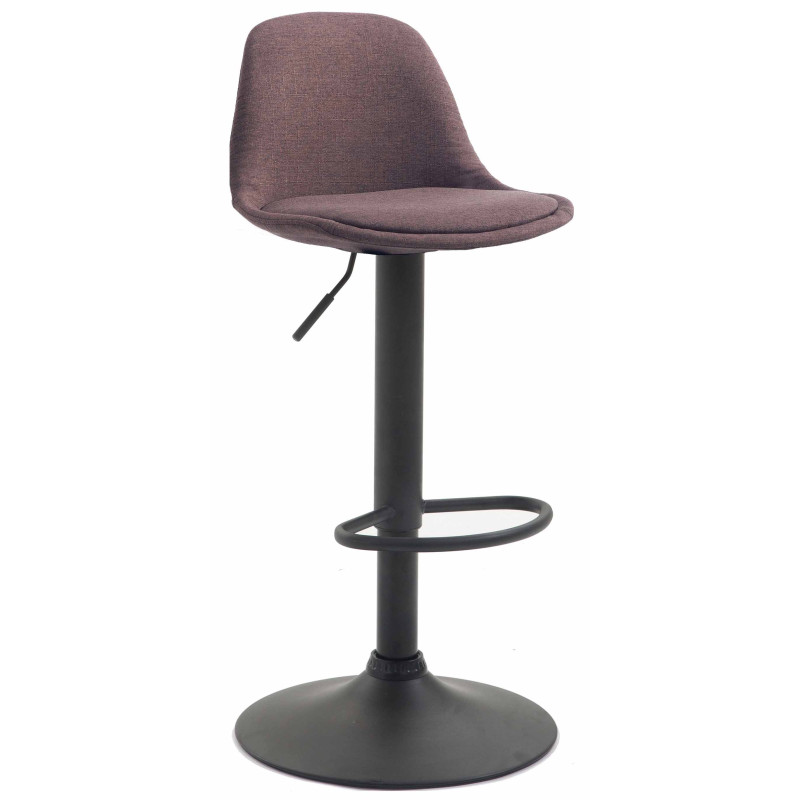 Tabouret de bar Kiel tissu noir marron