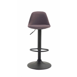 Tabouret de bar Kiel tissu noir marron