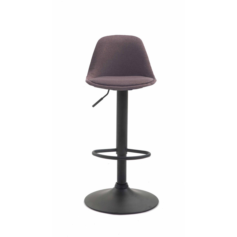 Tabouret de bar Kiel tissu noir marron