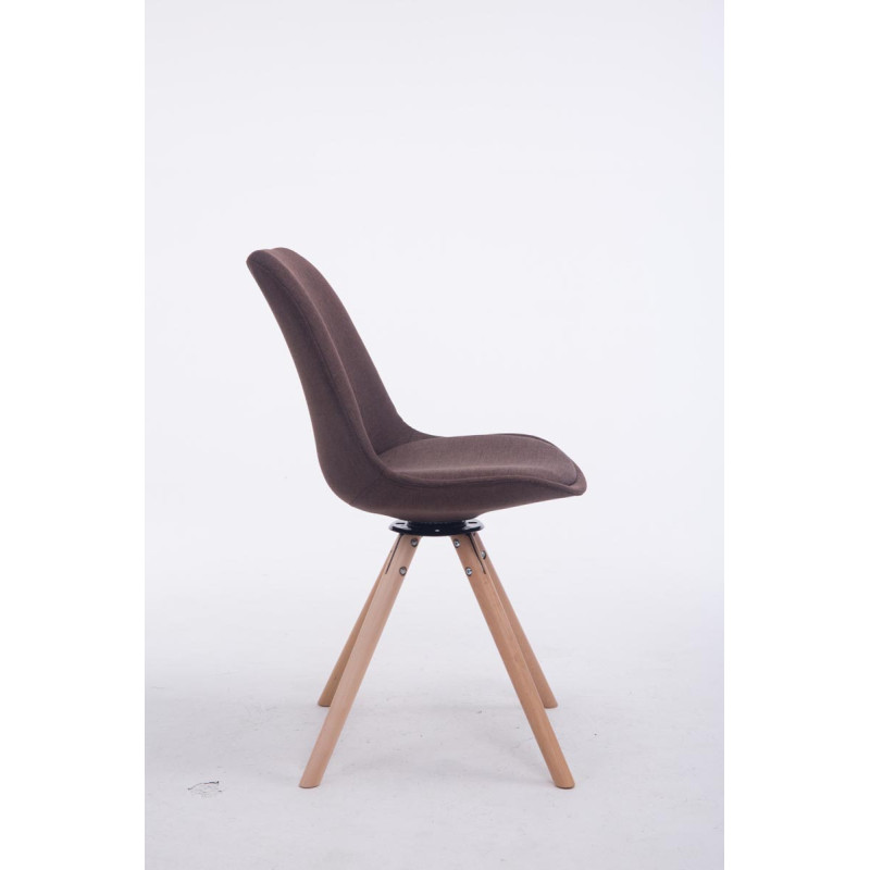 Chaise visiteur Troyes Rotative Natura Tissu Ronde marron