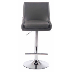 Lot de 2 tabourets de bar Club simili cuir gris chrome