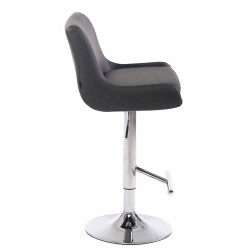 Lot de 2 tabourets de bar Club simili cuir gris chrome