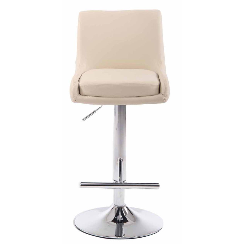 Lot de 2 tabourets de bar Club simili cuir chrome crème
