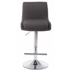 Lot de 2 tabourets de bar Club tissu chrome gris foncé