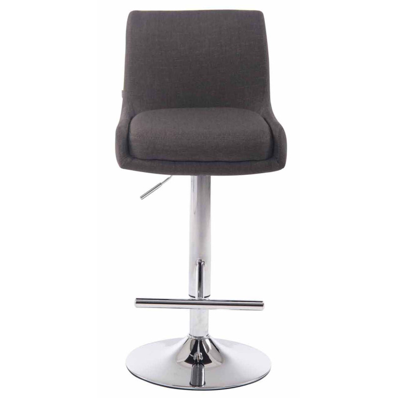 Lot de 2 tabourets de bar Club tissu chrome gris foncé