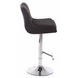 Lot de 2 tabourets de bar Club tissu chrome gris foncé
