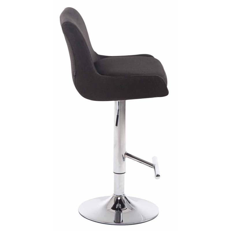 Lot de 2 tabourets de bar Club tissu chrome gris foncé