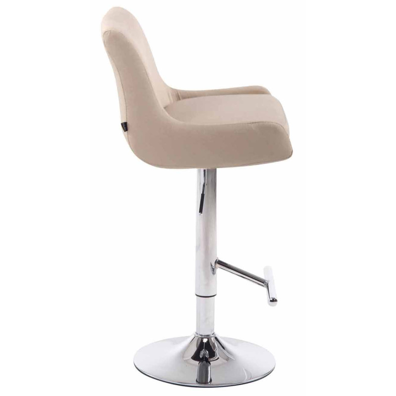 Lot de 2 tabourets de bar Club tissu chrome crème