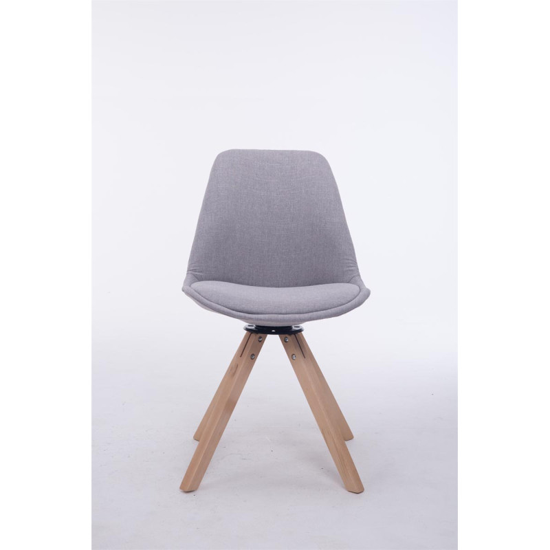 Chaise visiteur Troyes pivotante tissu Natura Carré gris