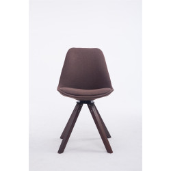 Chaise visiteur Troyes pivotante noyer tissu Square marron