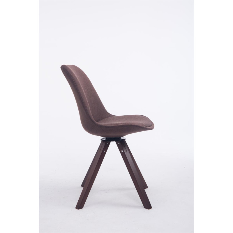 Chaise visiteur Troyes pivotante noyer tissu Square marron