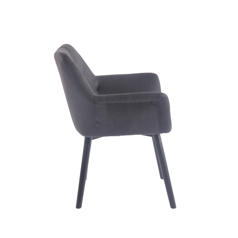 Chaise de salle à manger Cassidy Vintage en similicuir noir | noir