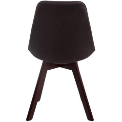 Chaise visiteur Borneo V2 en tissu noyer gris foncé