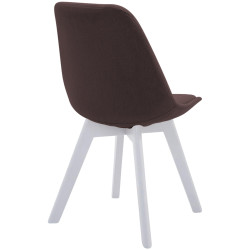 Chaise visiteur Borneo V2 tissu blanc marron