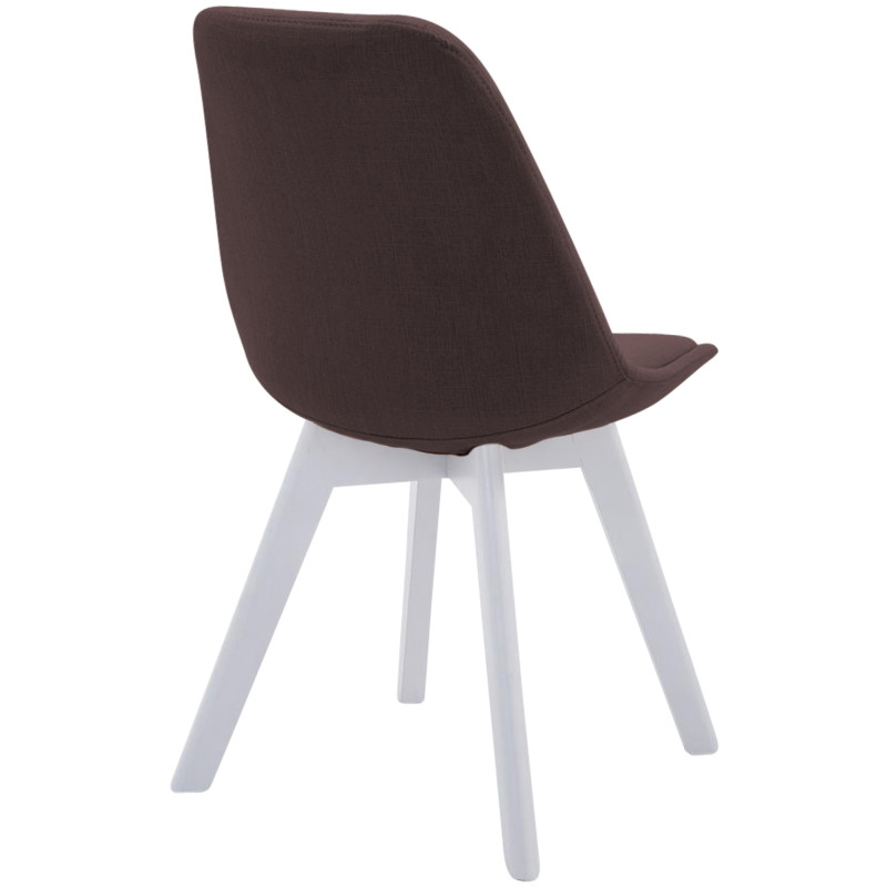 Chaise visiteur Borneo V2 tissu blanc marron