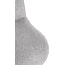 Sgabello da bar Solon in tessuto bianco e grigio chiaro