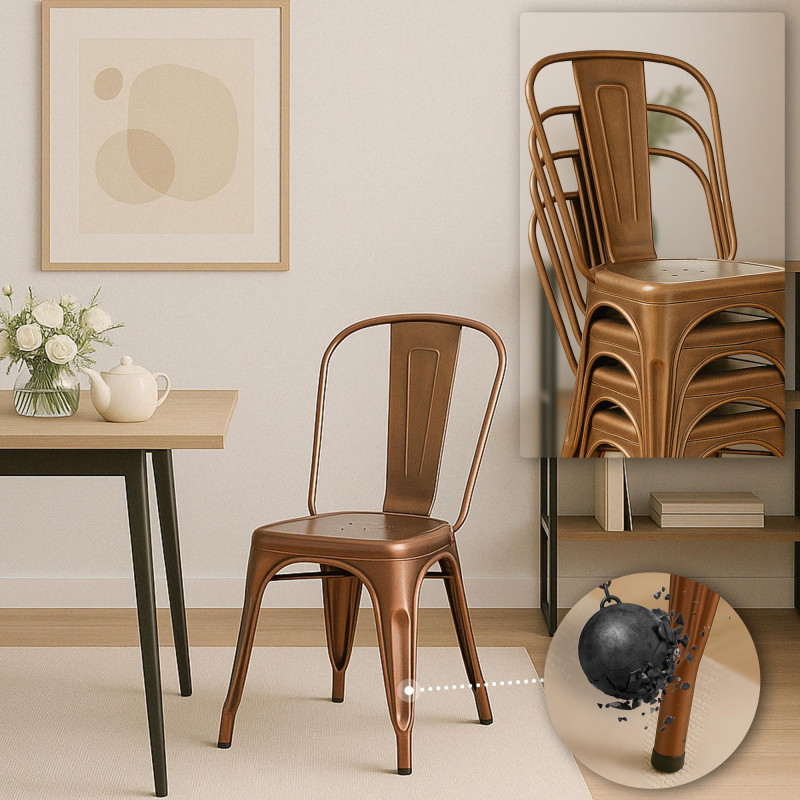 Ensemble de 4 chaises Benedikt cuivre