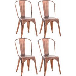Ensemble de 4 chaises Benedikt cuivre