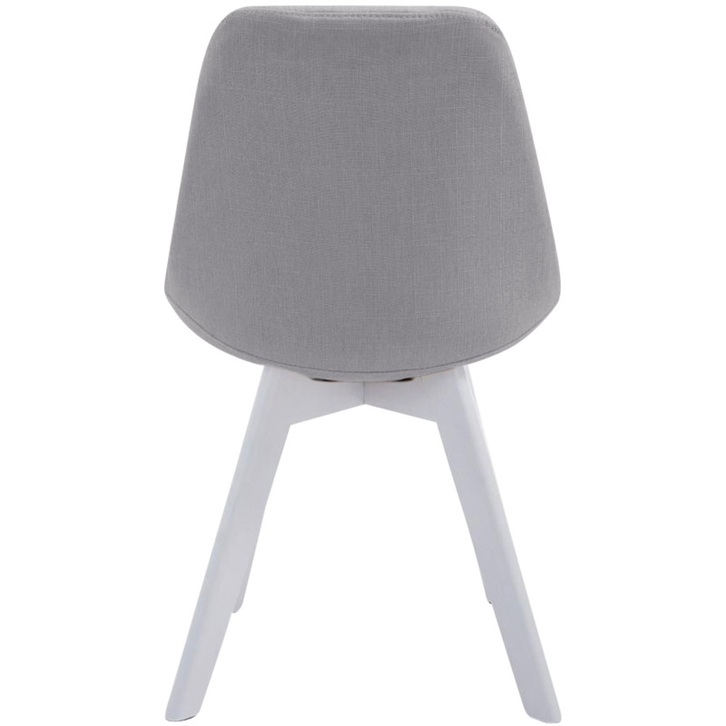 Chaise visiteur Borneo V2 tissu blanc gris