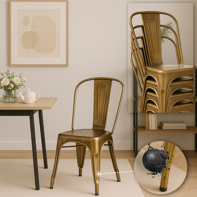 Lot de 4 chaises Benedikt dorées