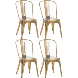 Lot de 4 chaises Benedikt dorées