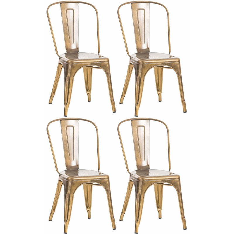 Lot de 4 chaises Benedikt dorées