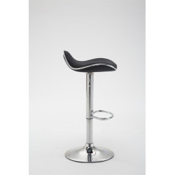 Tabouret de bar Shanghai tissu chromé noir