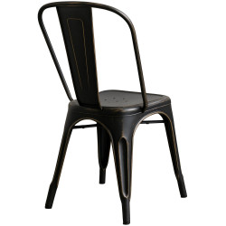 Ensemble de 4 chaises Benedikt en noir antique et or