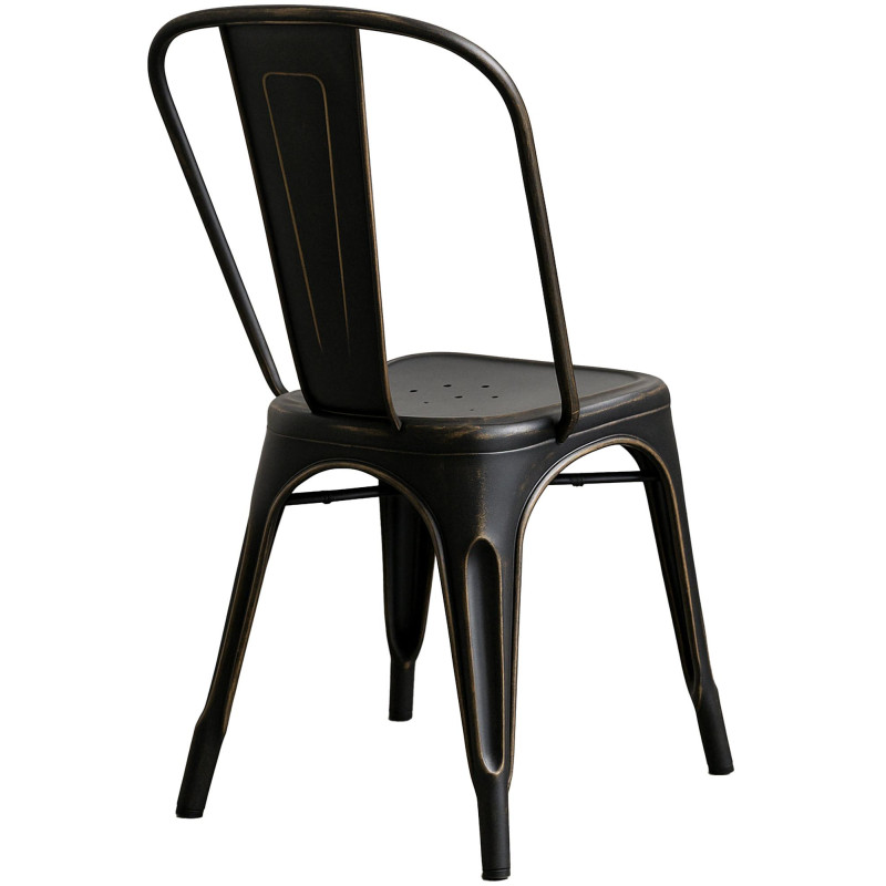 Ensemble de 4 chaises Benedikt en noir antique et or