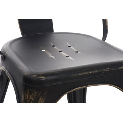 Ensemble de 4 chaises Benedikt en noir antique et or